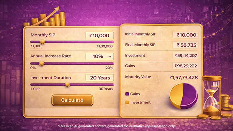 SSW Mutual Fund Step-Up SIP Calculator – Grow as your Income Grows