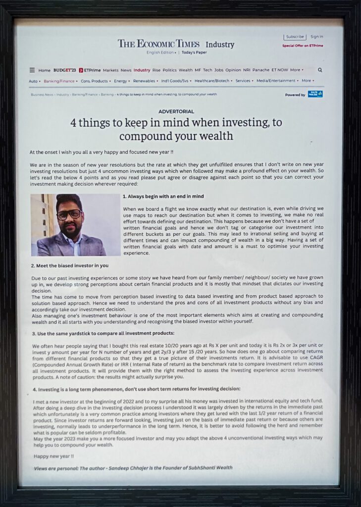 The Economic Times Industry - SubhShanti Wealth